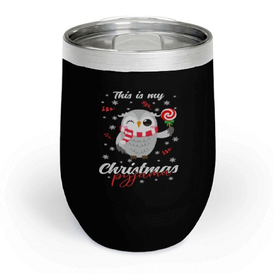 Winter Christmas Pyjama Owl Chill Wine Tumblers