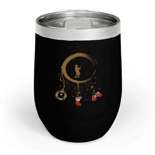 Winter dreamcatcher Christmas Fishing Chill Wine Tumblers