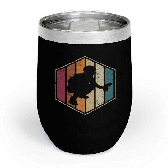 Vintage Baseball Catchers Baseball Catcher Softbal Chill Wine Tumblers
