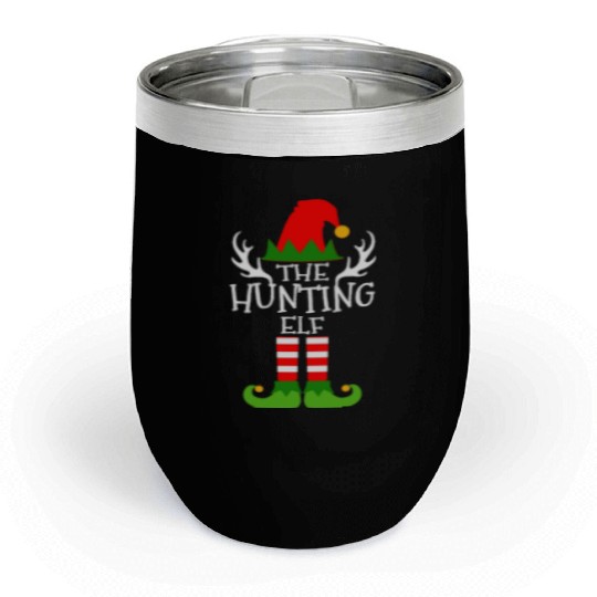 The Hunting Elf Group Matching Family Xmas Hunter Chill Wine Tumblers