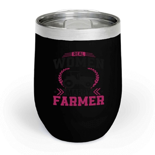 Farming Farmer Husband Wife Chill Wine Tumblers
