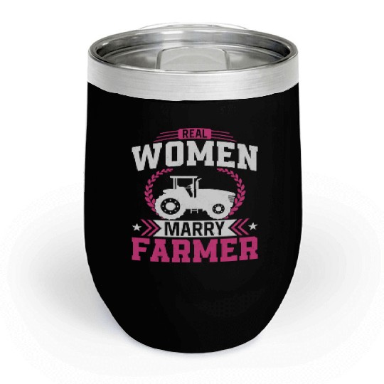 Farming Farmer Husband Wife Chill Wine Tumblers