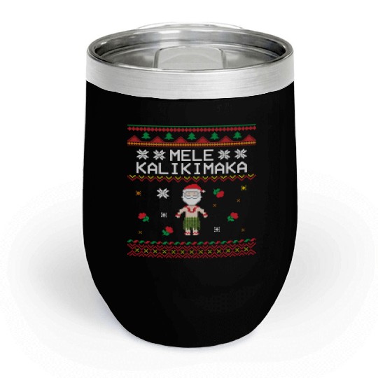 x27 Mele Kalikimaka x27 Great Christmas Pattern Chill Wine Tumblers