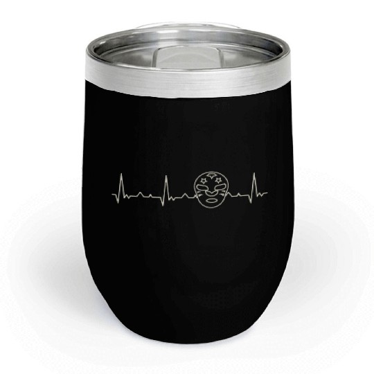 Wrestling Mask. Heart. Love. EKG. Pulse. Beat. Chill Wine Tumblers