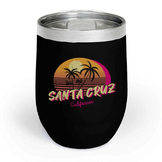 Retro Santa Cruz California Chill Wine Tumblers