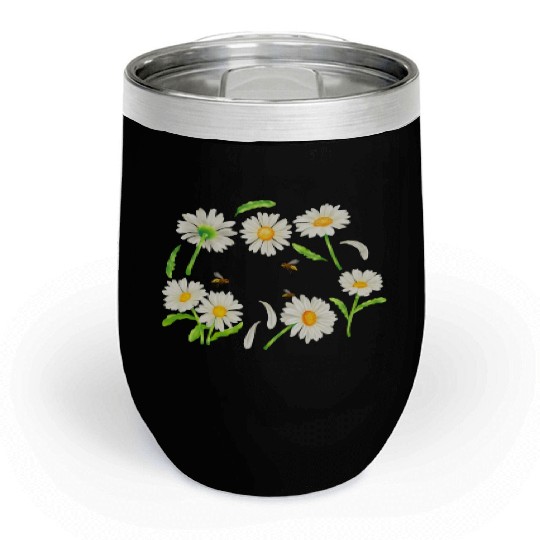 Marguerites Daisy Summer Daisies Flower Garden Chill Wine Tumblers