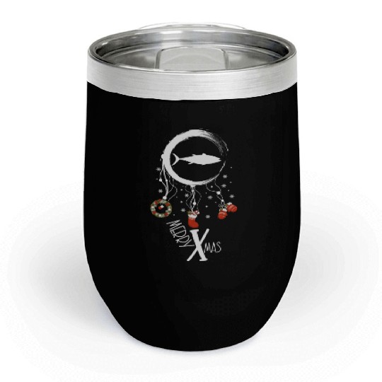 Winter dreamcatcher Christmas Tuna Chill Wine Tumblers