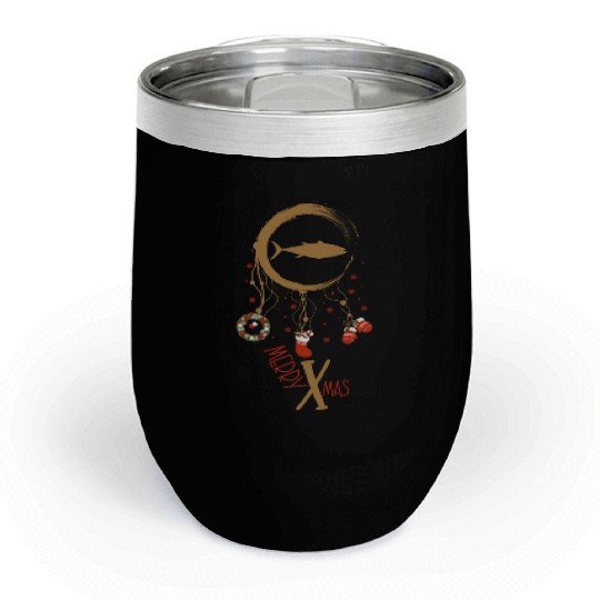 Winter dreamcatcher Christmas Tuna Chill Wine Tumblers