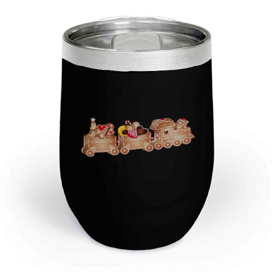 magical 3D gingerbread train for Christmas Chill Wine Tumblers