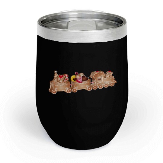 magical 3D gingerbread train for Christmas Chill Wine Tumblers