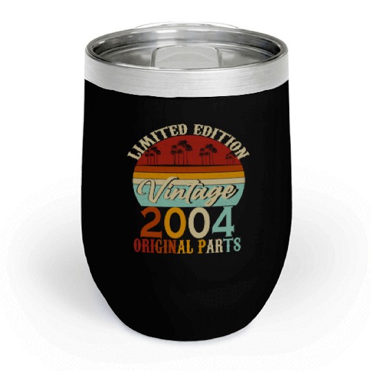 2004 Vintage born Vintage Birthday Retro Chill Wine Tumblers