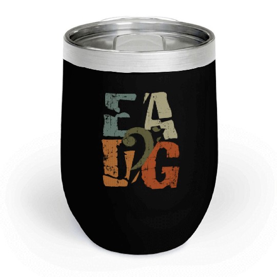 Bass Guitar Player Eadg Bass Clef For Bassist Chill Wine Tumblers