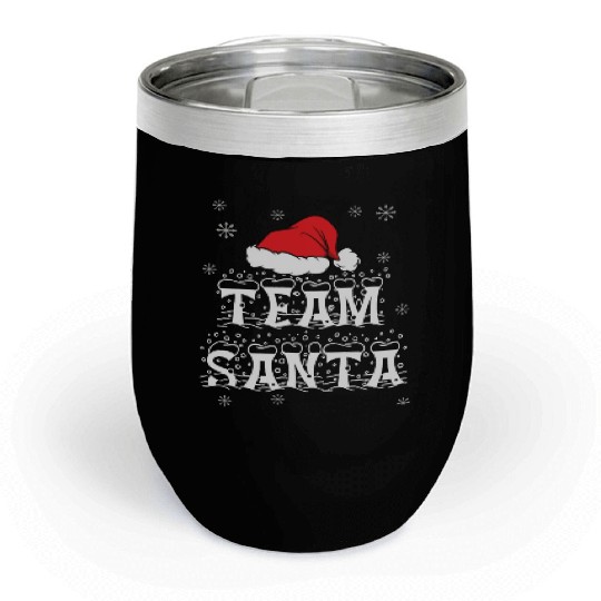 Team Santa Xmas Hat for Family Christmas Chill Wine Tumblers