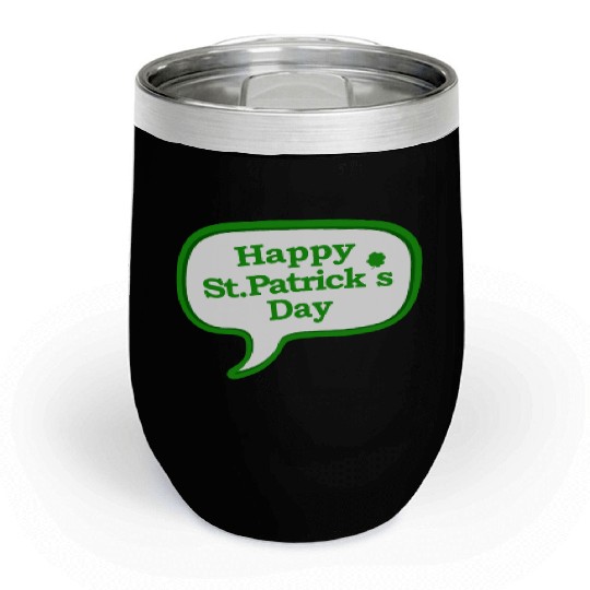 Happy St Patricks Day Symbol Motif Pattern Chill Wine Tumblers