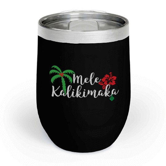 Mele Kalikimaka Hawaiian Merry Christmas Chill Wine Tumblers