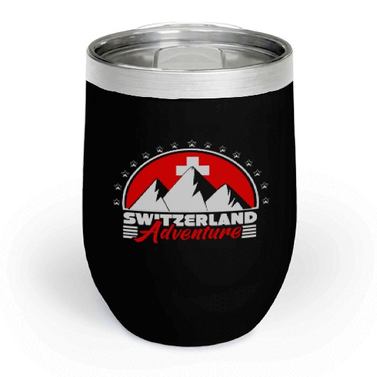Switzerland Matterhorn Flag Gift Idea Chill Wine Tumblers