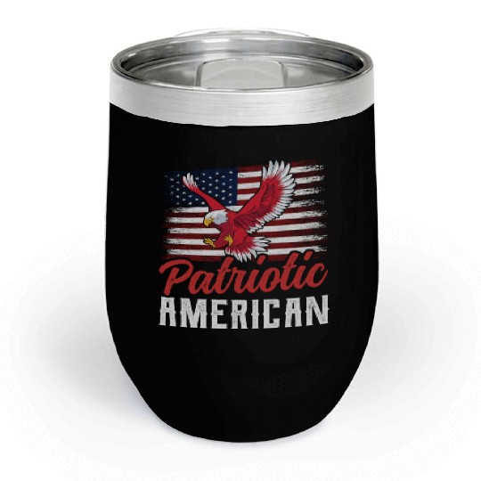 Patriotic American Patriot US USA Chill Wine Tumblers