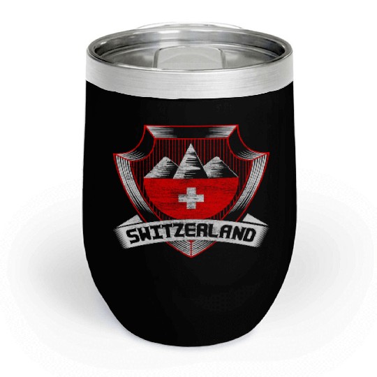 Switzerland Neutrality Flag Chill Wine Tumblers