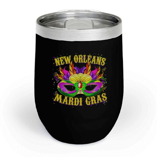 New Orleans Mardi Gras Carnival Chill Wine Tumblers