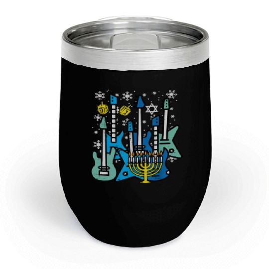 Hanukkah Guitars Chanukah Jewish Rock Rocker Chill Wine Tumblers