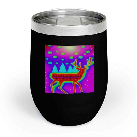 Retro Christmas Reindeer Chill Wine Tumblers