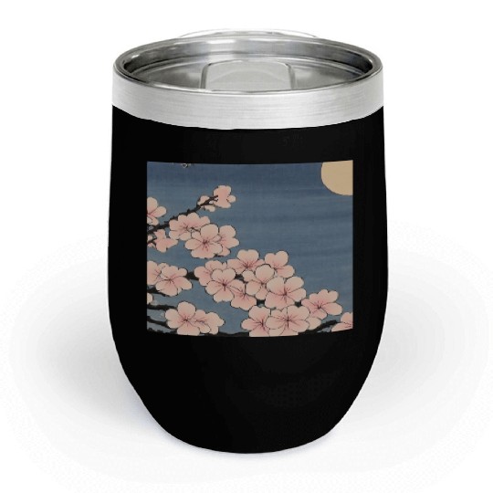 Ukiyo-e Sakura, Japanese Print Chill Wine Tumblers