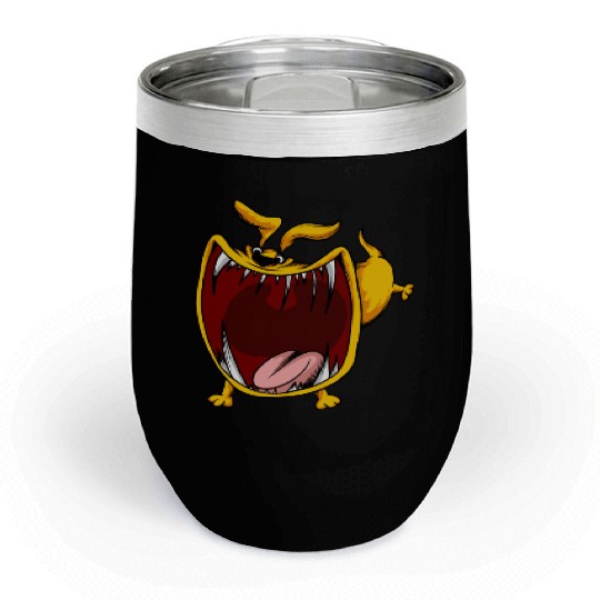 Scary Big Mouth Dog Owners Pet Lover Gift Ideas Chill Wine Tumblers
