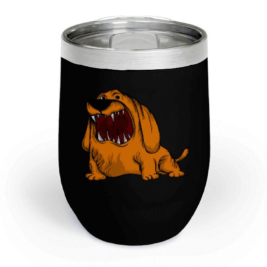 Scary Big Mouth Dog Owners Pet Lover Gift Ideas Chill Wine Tumblers