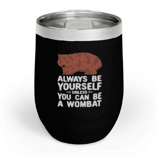Native Australian Animal Lovers Cute Wombat Chill Wine Tumblers