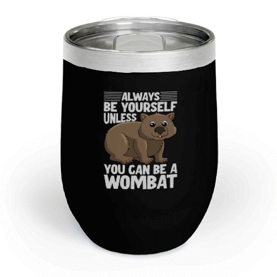Native Australian Animal Lovers Cute Wombat Chill Wine Tumblers