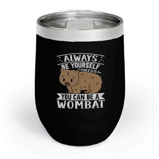 Native Australian Animal Lovers Cute Wombat Chill Wine Tumblers