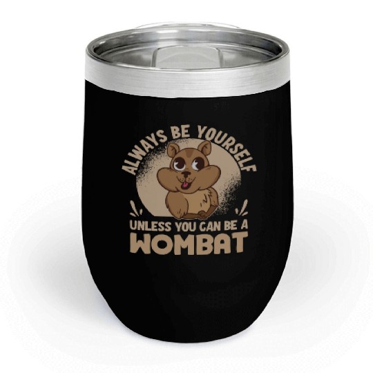 Native Australian Animal Lovers Cute Wombat Chill Wine Tumblers