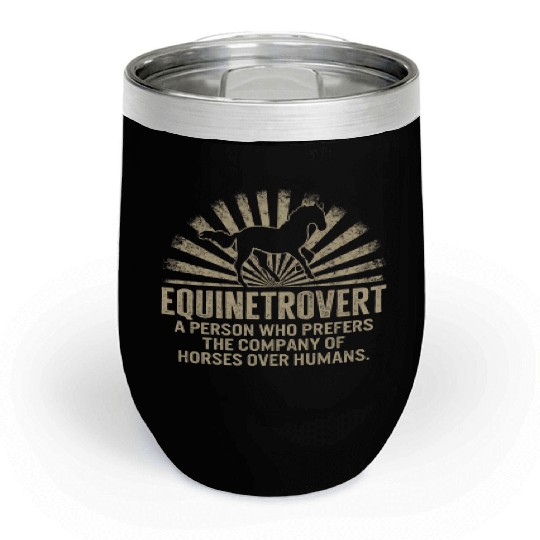 Cowboy Chill Wine Tumblers, Equinetrovert Funny Equestrian