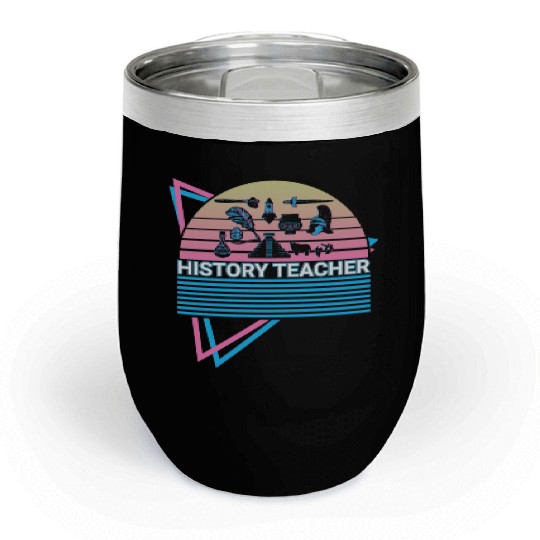 History Teacher Retro Chill Wine Tumblers