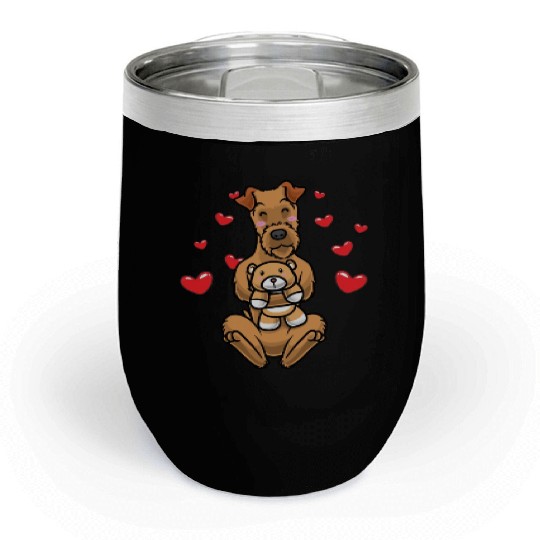 Kawaii Irish Terrier Stuffed Animal Dog Irish Red Chill Wine Tumblers