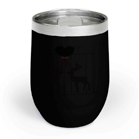 Reindeer love under a mistletoe Chill Wine Tumblers