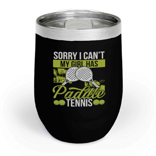 Paddle Tennis Player Match Dad Fathers Day Papa Chill Wine Tumblers