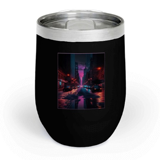 New York Vaporwave Aesthetic Retro Style Love NY Chill Wine Tumblers