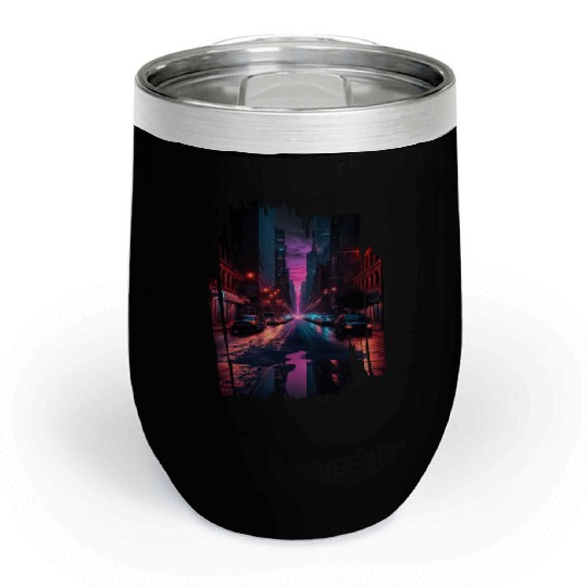 New York Vaporwave Aesthetic Retro Style Love NY Chill Wine Tumblers