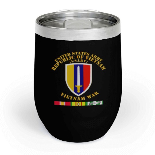 Army US Army Vietnam USARV Vietnam War w SVC Chill Wine Tumblers