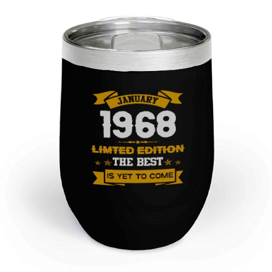 January 1968 Birthday Surprise Chill Wine Tumblers