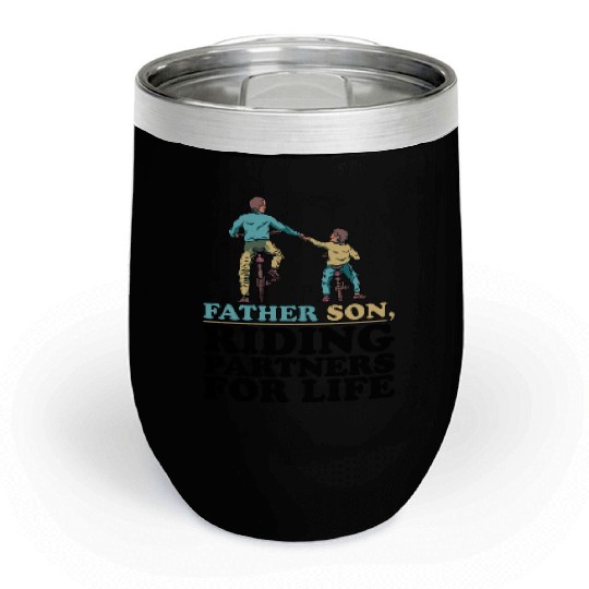 Father Son, Riding Partners For Life 2 Chill Wine Tumblers
