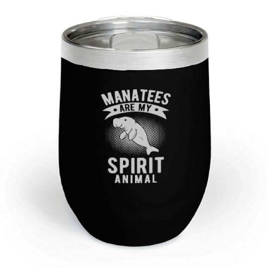 Manatees Are My Spirit Animal His & Her Gift Chill Wine Tumblers