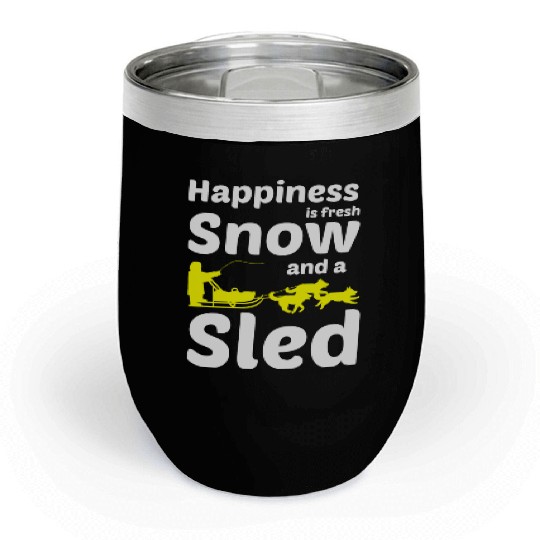 Husky Sledding Sled Dog Racing Alaskan Racers Chill Wine Tumblers