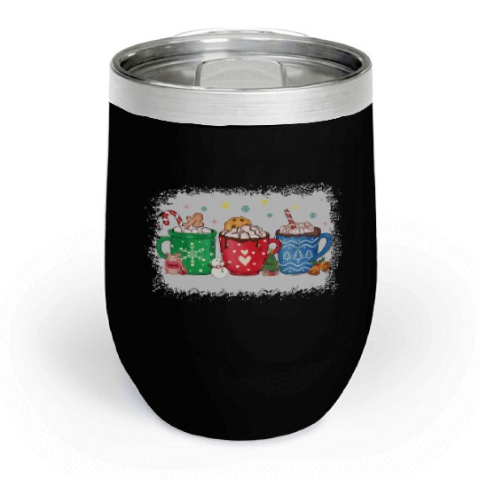 Christmas Hot Chocolate Peppermint Mocha Chill Wine Tumblers