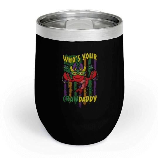 Crawfish Daddy Festival Parade Beads Mardi Gras Chill Wine Tumblers
