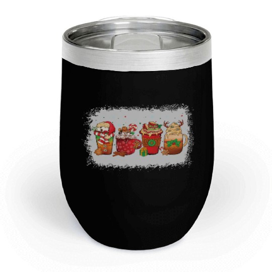 Christmas Coffee Cup Bleached Chill Wine Tumblers