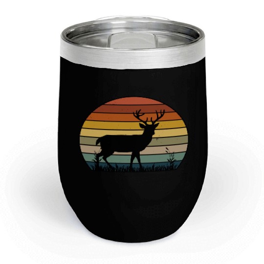 Retro Style Elk - Deer Vintage Chill Wine Tumblers