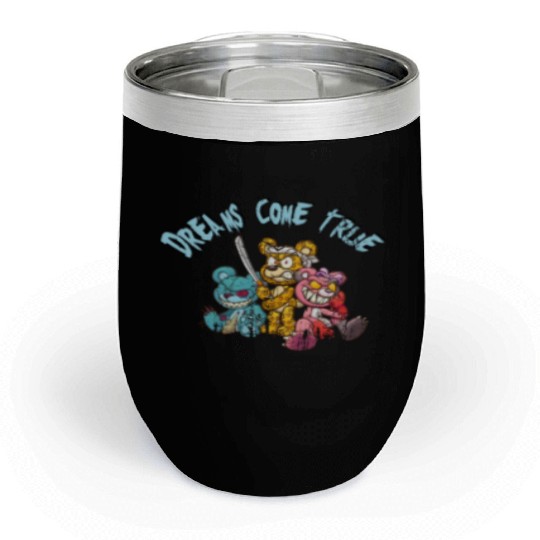 Dreams come True for Teddys Horror Halloween Chill Wine Tumblers