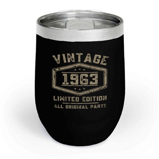 60 Years Vintage 1963 Retro 60th Birthday Chill Wine Tumblers